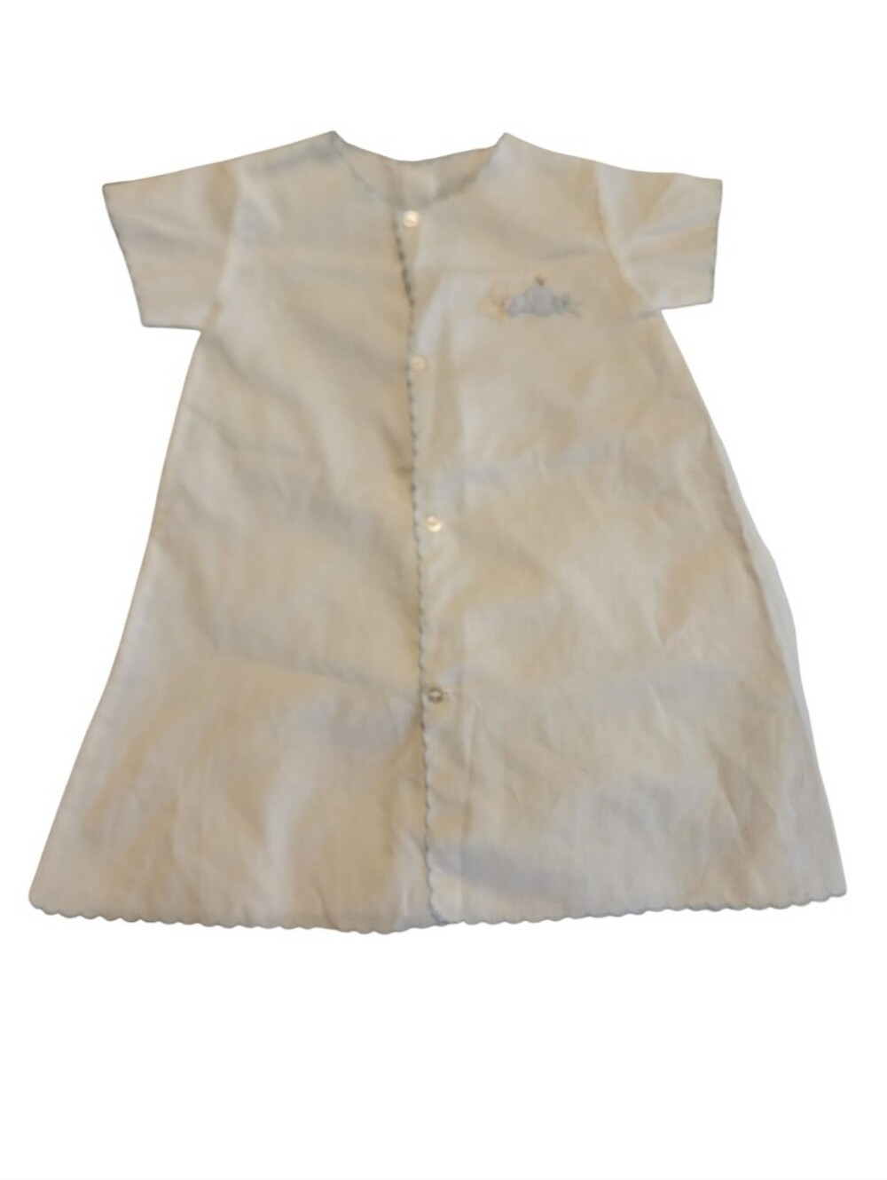 White Infant Short-Sleeve Button Front Daygown